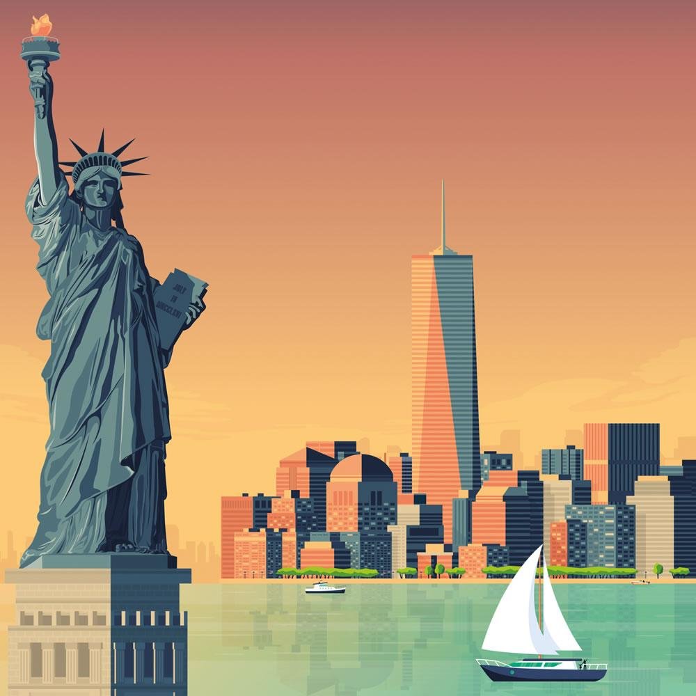 Vintage poster van New York | Poster City New York Verenigde Staten