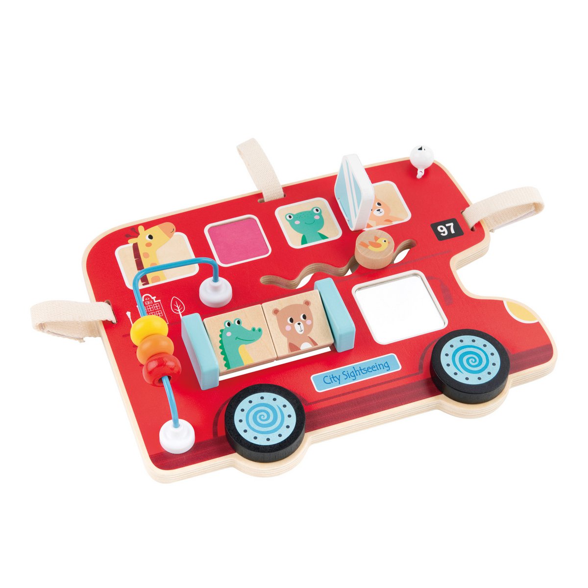 Tabla de actividades de madera Lelin® – Autobús