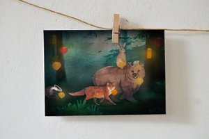 Card lights in the night