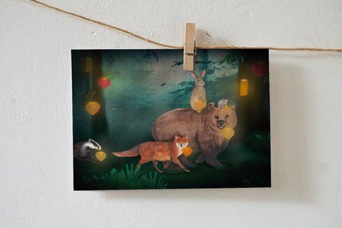 Card lights in the night