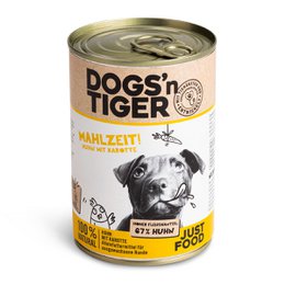 Grain-free wet dog food with chicken and carrots, available in multiple sizes.