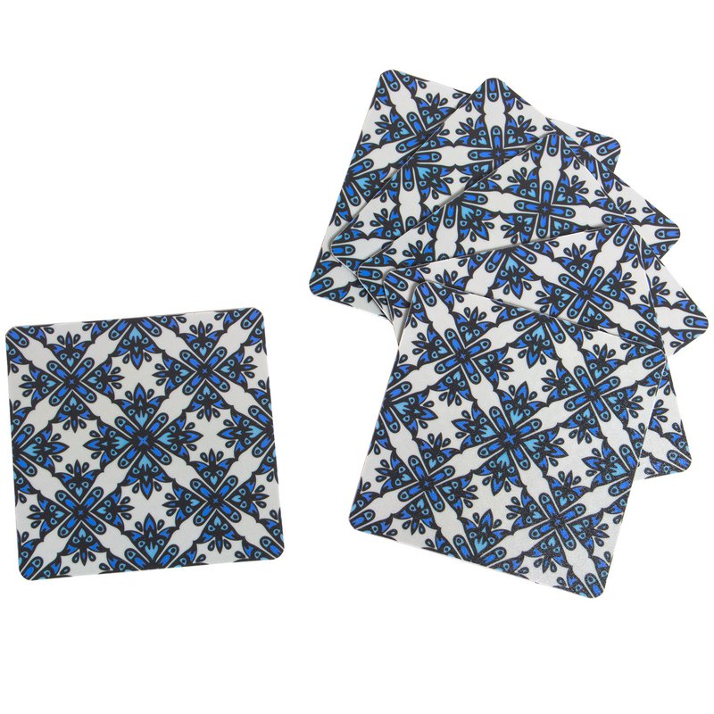 SET 6 VINYL ONDERZETTERS 10X10CM 10X10CM, EVA RUBBER+PP 2MM LL63746