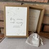 Geschenkverpackung zur Hochzeit | Geschenkidee für Brautpaare mit Innentext, Geldgeschenk, Box mit Leinen-Säckchen