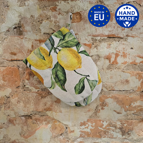 Handcrafted Kitchen Oven Mitt | Lemon Linen