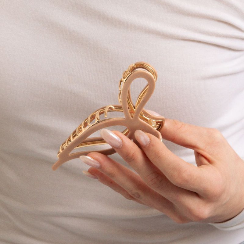Loop hair clip | Acetate & Gold
