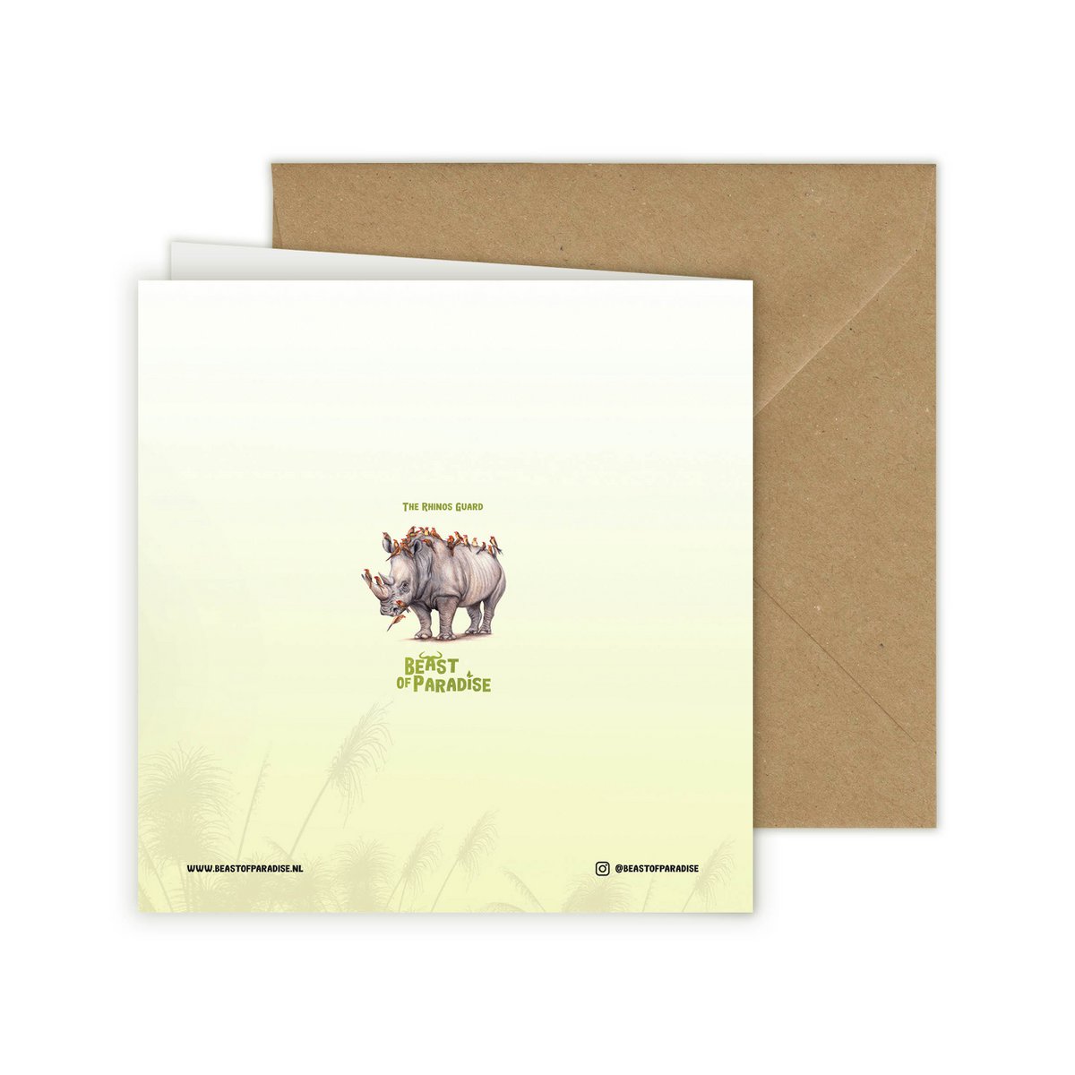 The Rhinos Guard - Greeting Card, 13 x 13 cm, Birds, Cards