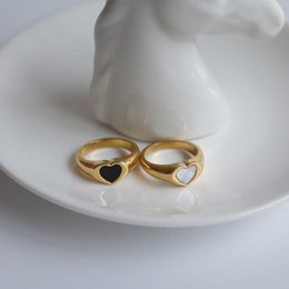Perlmutt-Muschel & Onyx-Herz-Inlay-Ring