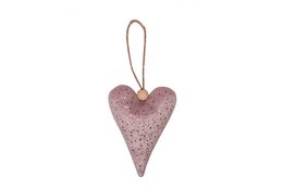 Textile heart in pink color 7,5 x 10 cm Isabelle Rose