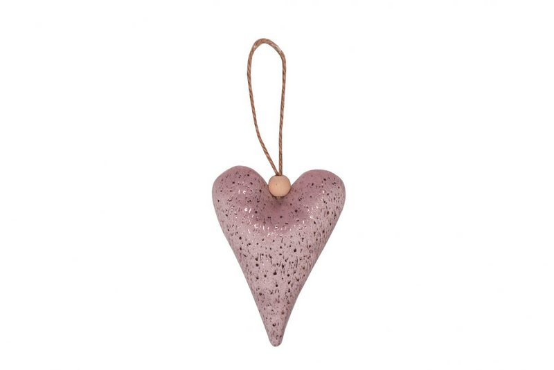 Textile heart in pink color 7,5 x 10 cm Isabelle Rose
