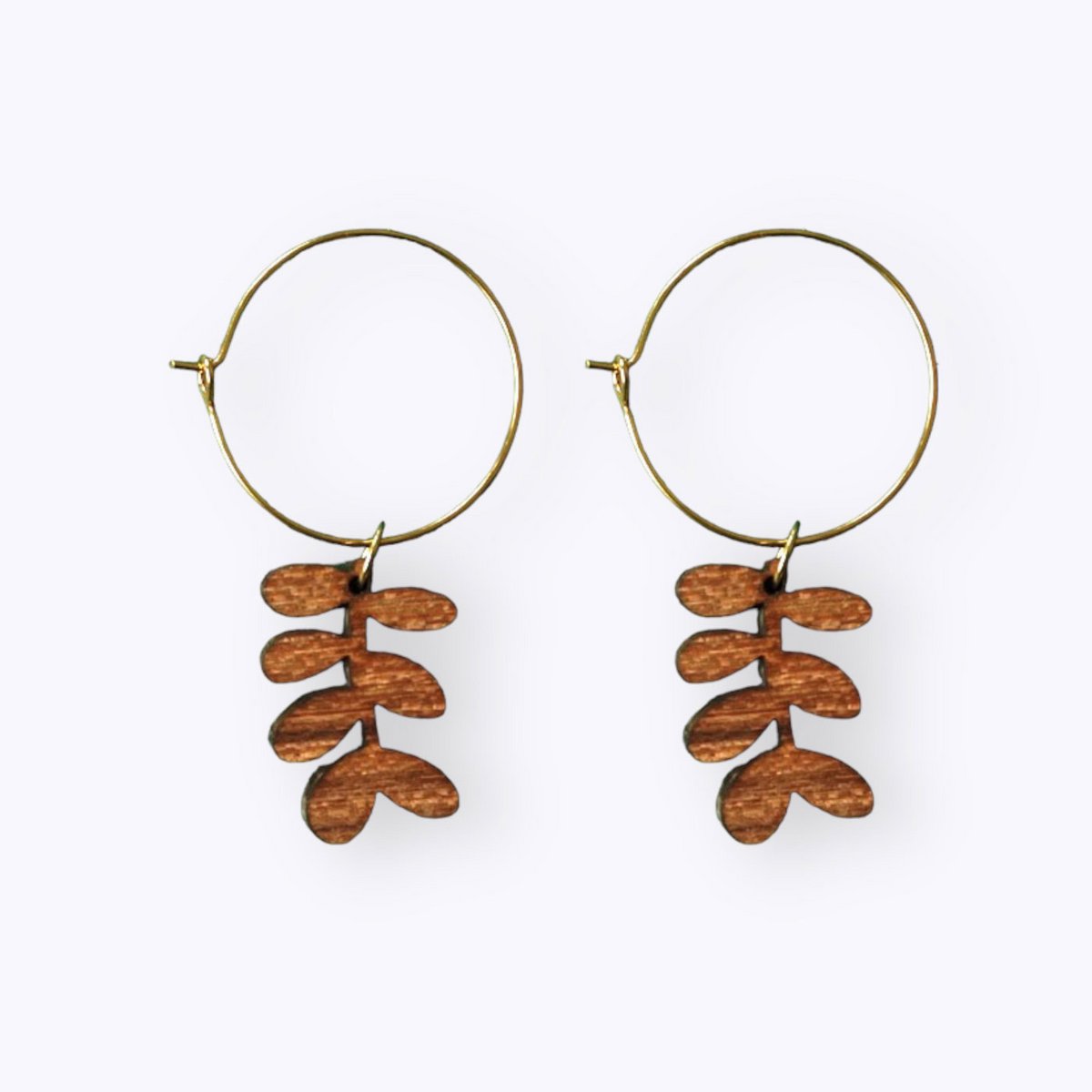 Wooden earrings branch