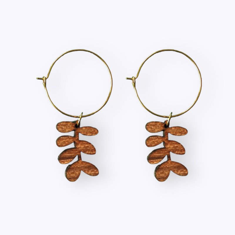 Wooden earrings branch