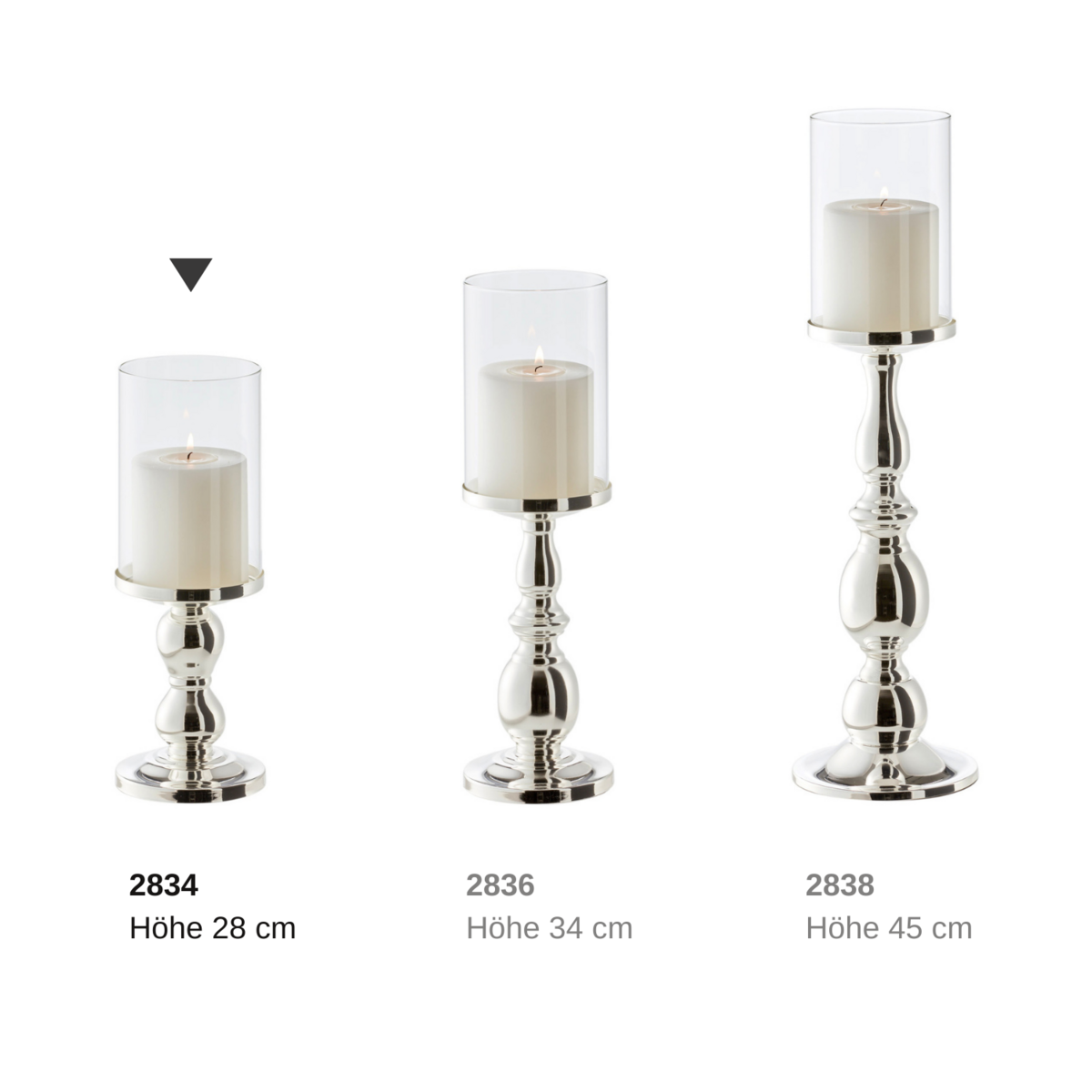 EDZARD lantern Mascha, noble silver-plated, tarnish-proof, height 28 cm, for candles up to diameter 10 cm