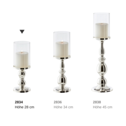 EDZARD lantern Mascha, noble silver-plated, tarnish-proof, height 28 cm, for candles up to diameter 10 cm