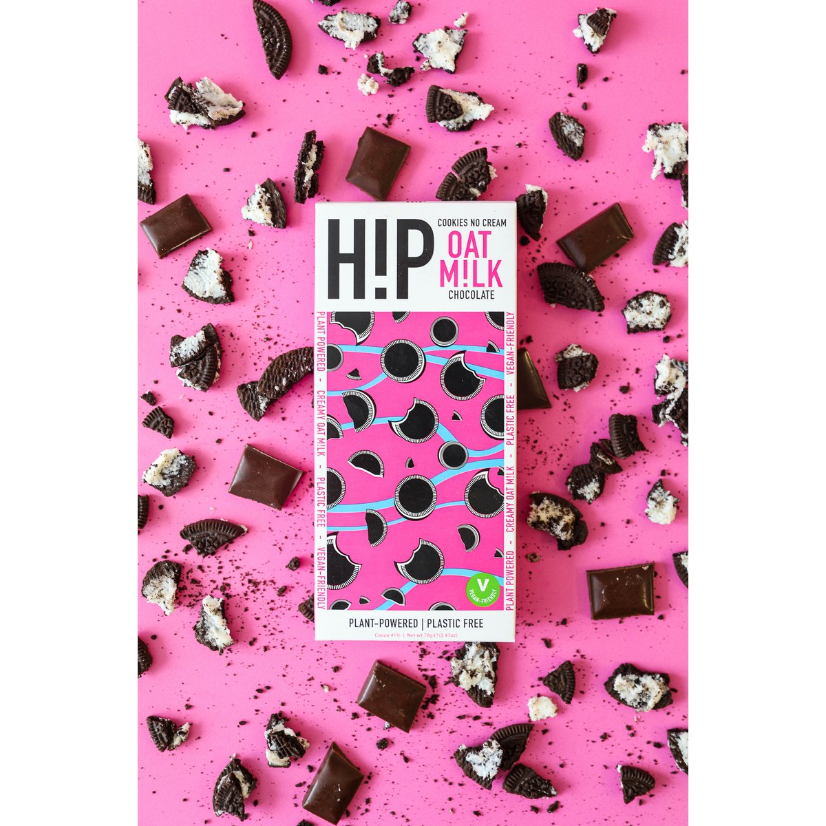 H!P tavoletta vegana di cioccolato al latte e avena Cookies No Cream