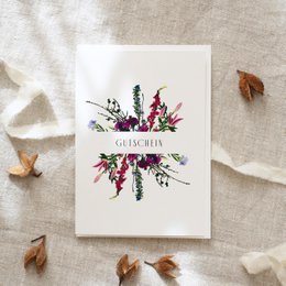 Wenskaartbon | Violette bloemen