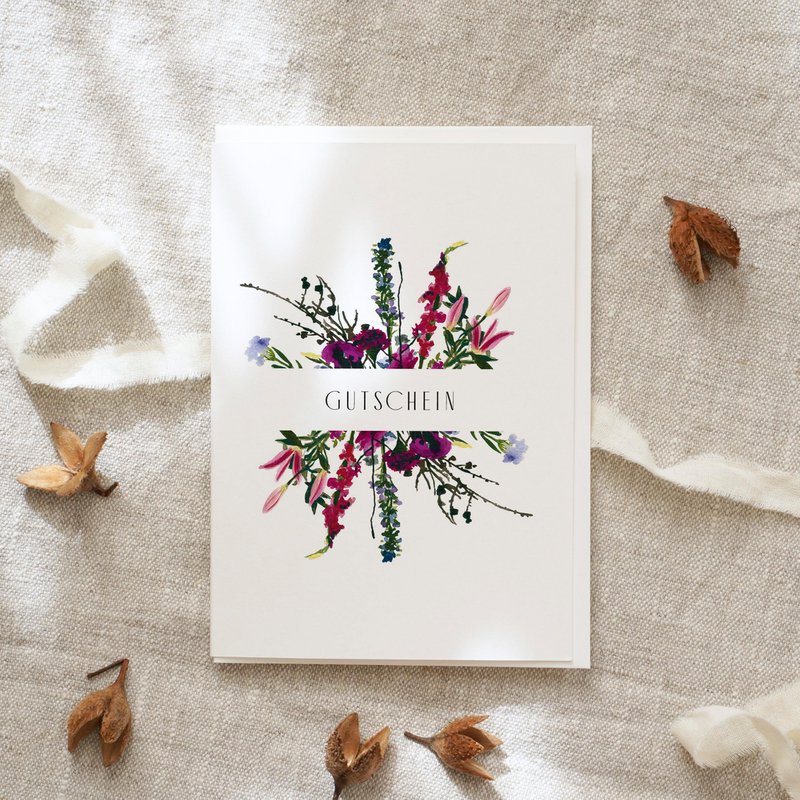 Wenskaartbon | Violette bloemen