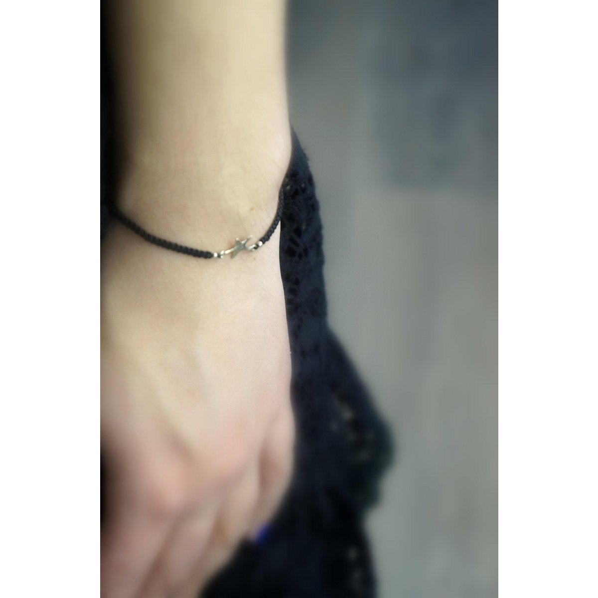 Bracciale in cordoncino d'argento con stella marina - Vero fascino, vestibilità regolabile