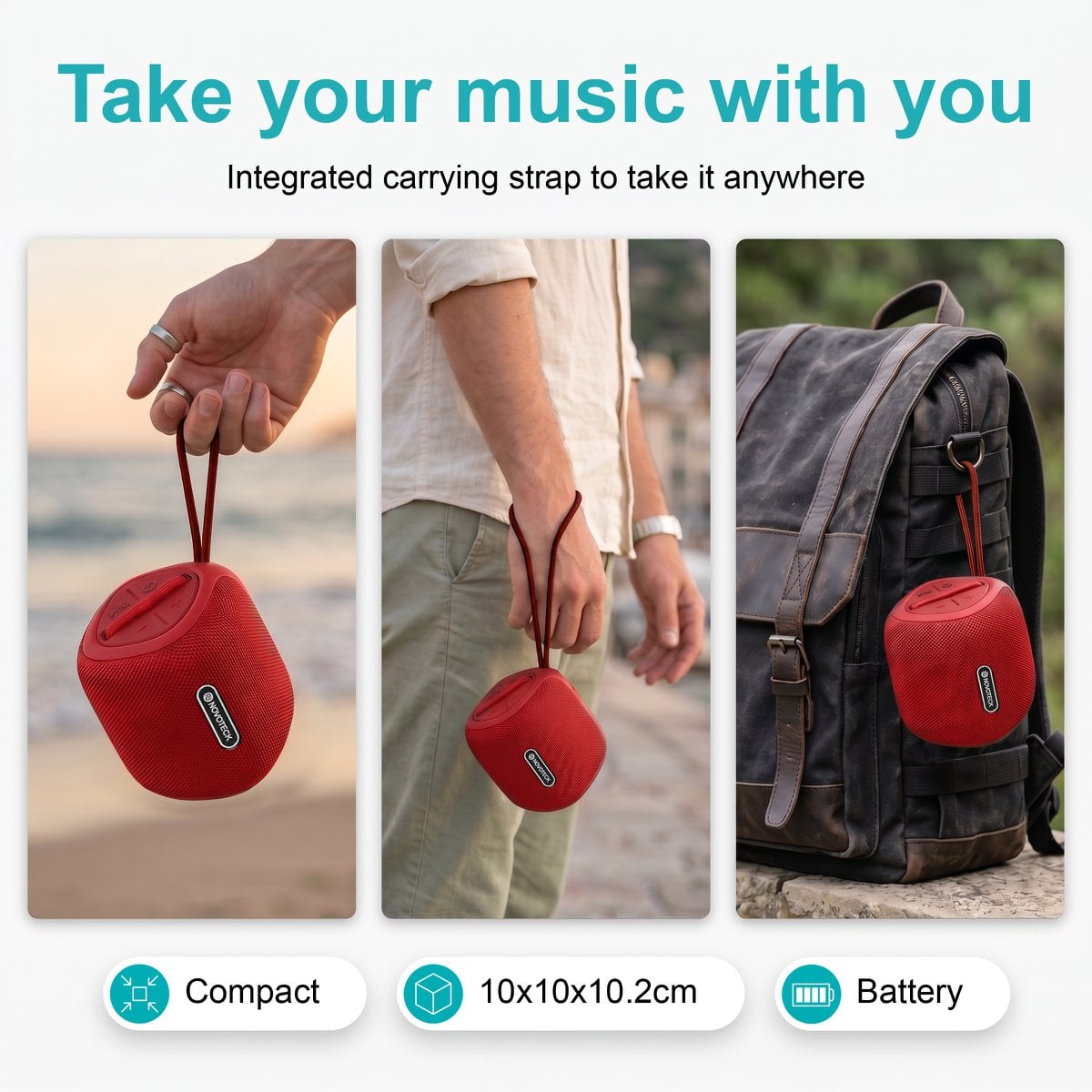 Altavoz Bluetooth portátil XB-009: negro, libertad inalámbrica y diseño práctico para el día a día