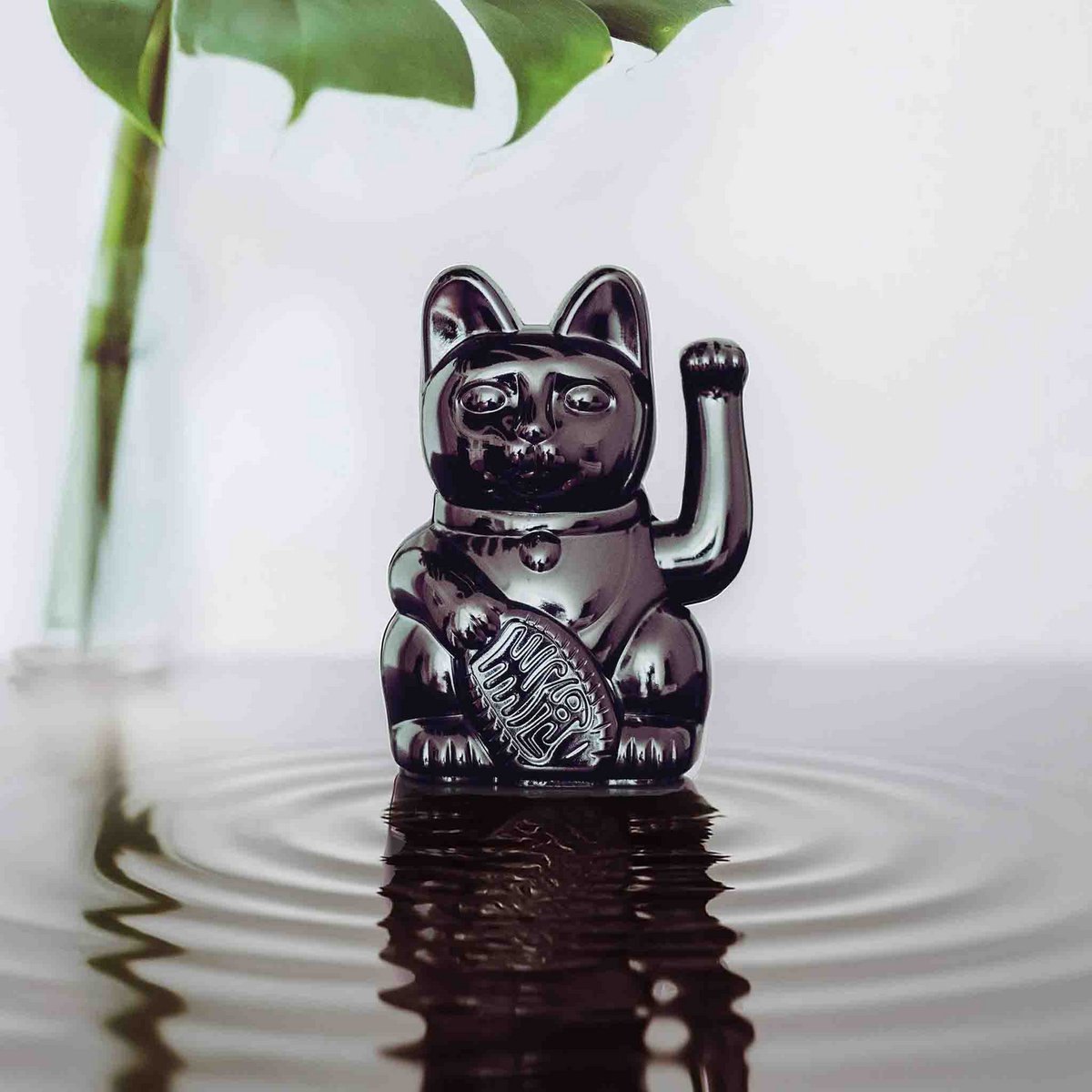 Gato de la suerte Mini | Negro brillante