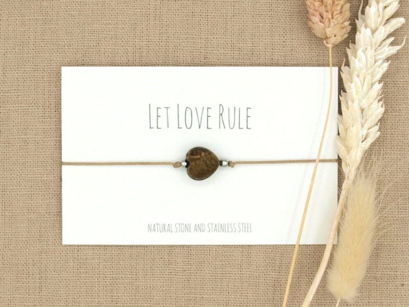 Armband love tijgeroog goud,zilver RVS
