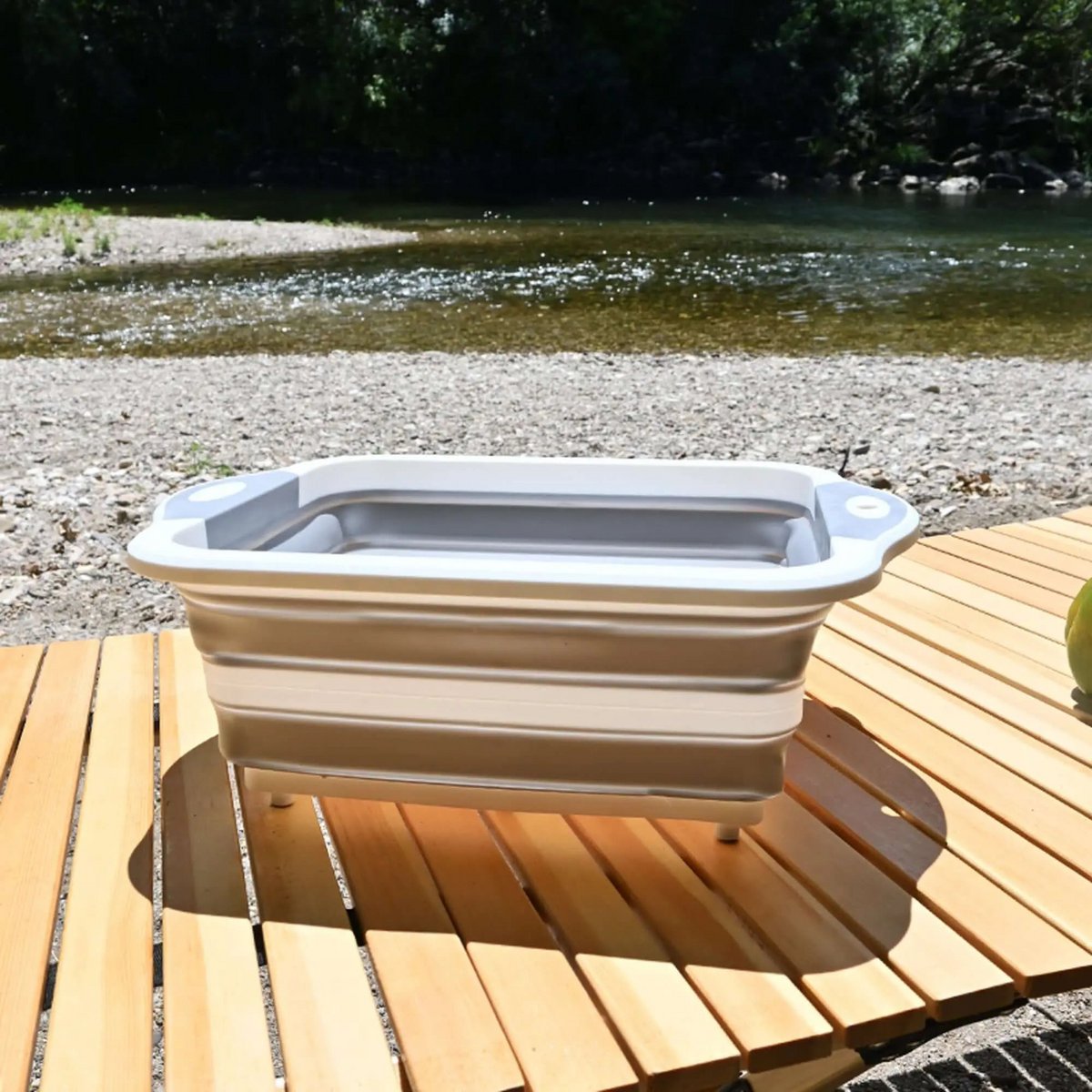 Zusammenklappbares Silikon-Campingwaschbecken – tragbares Schneidebrett