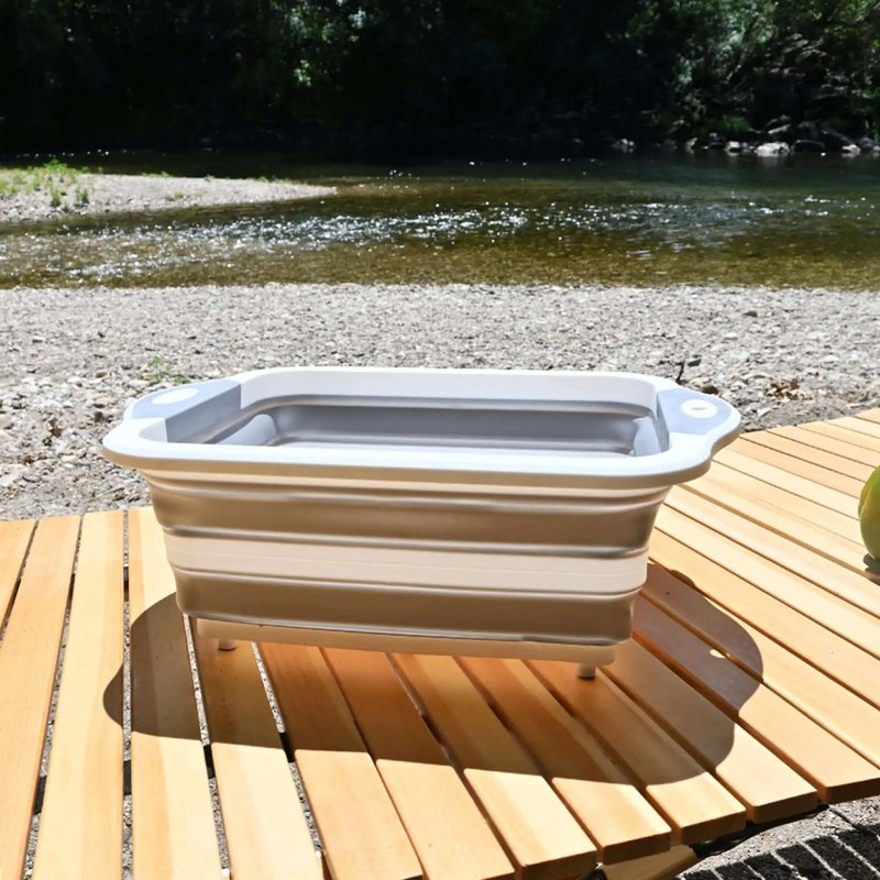Évier pliable en silicone pour camping - Planche à découper portable