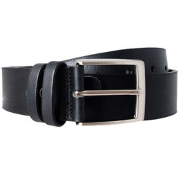 40 mm tøjle Læderbælte Sort