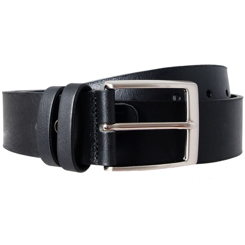 Ceinture en cuir de bride 40 mm Noir