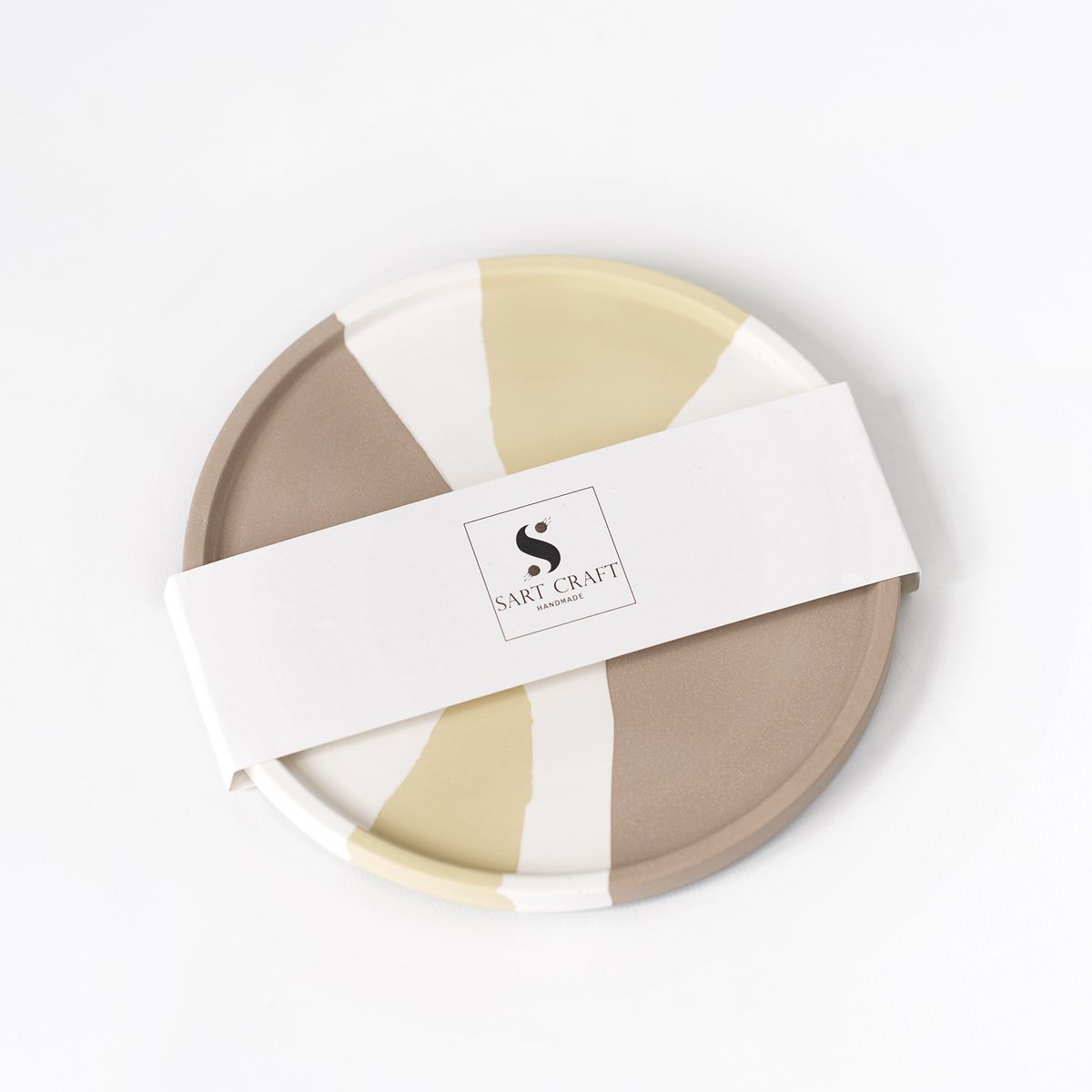 Jesmonite Tricolor Chips Round Trinket Tray