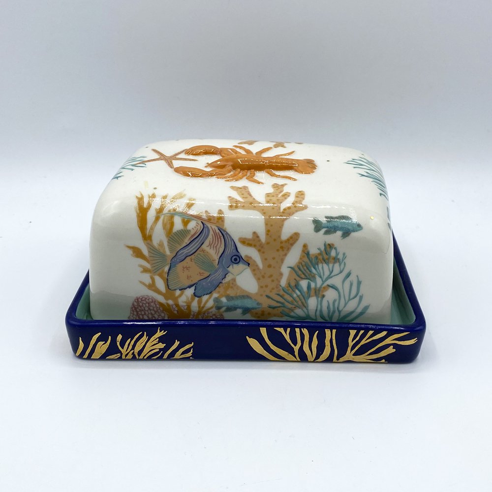 Coral Lobster Butter Dish