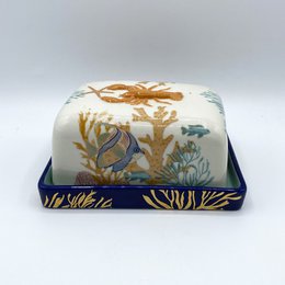 Coral Lobster Butter Dish