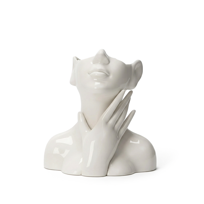 Vase White - Ceramic vase - Vase Face