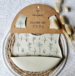 Silicone bib bee - jungle plant print