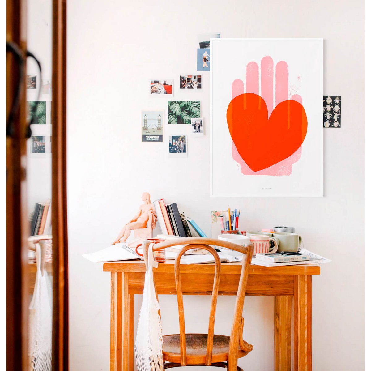 Impresión de arte de pared de corazón rojo