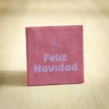 Tegeltje Kerst - Donkerroze - Feliz Navidad