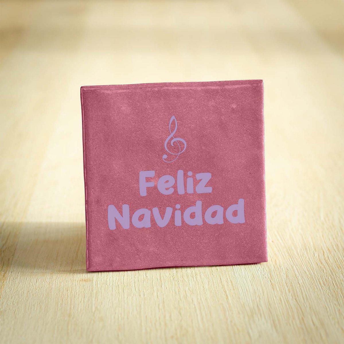 Tegeltje Kerst - Donkerroze - Feliz Navidad