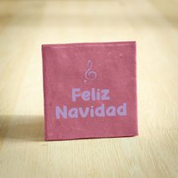 Tegeltje Kerst - Donkerroze - Feliz Navidad