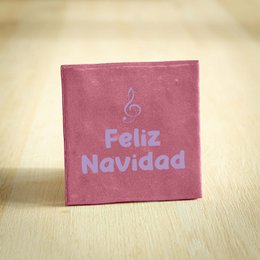 Tegeltje Kerst - Donkerroze - Feliz Navidad