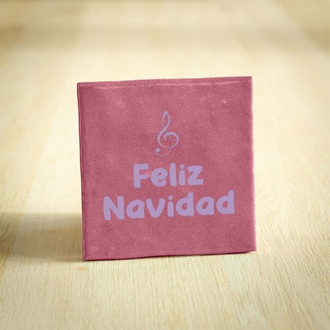 Tegeltje Kerst - Donkerroze - Feliz Navidad