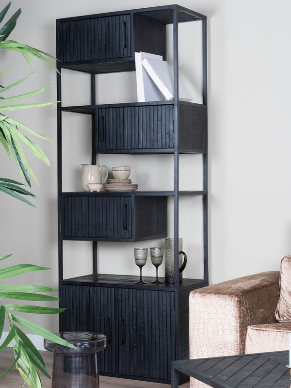 Kabinet Loek 210 x 80 cm - sort mango træ