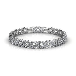 Bracciale fiorito - Argento e cristallo
