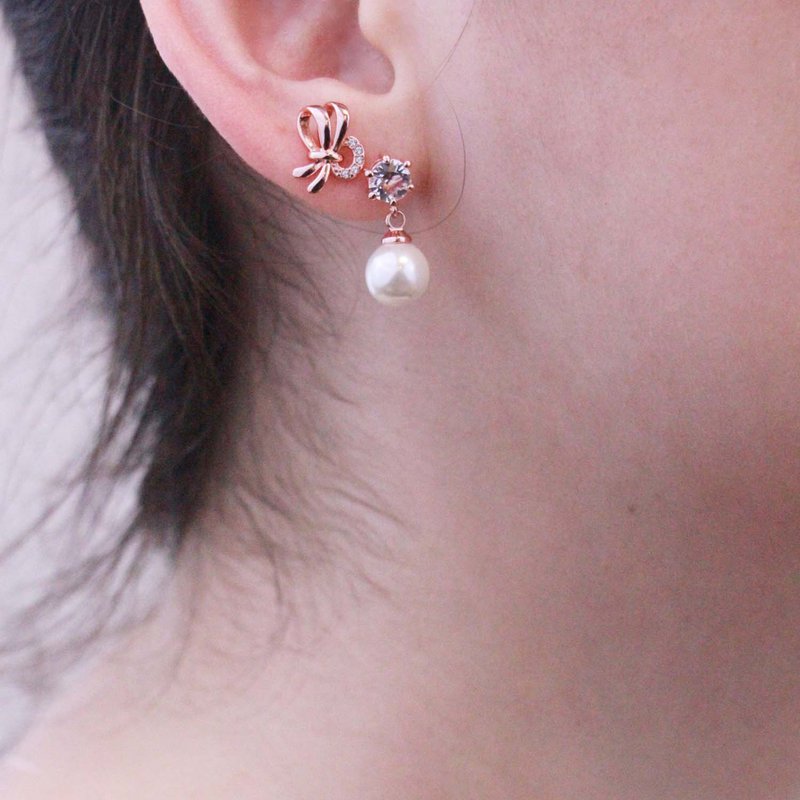Pendientes Pauline - Oro rosa y Cristal
