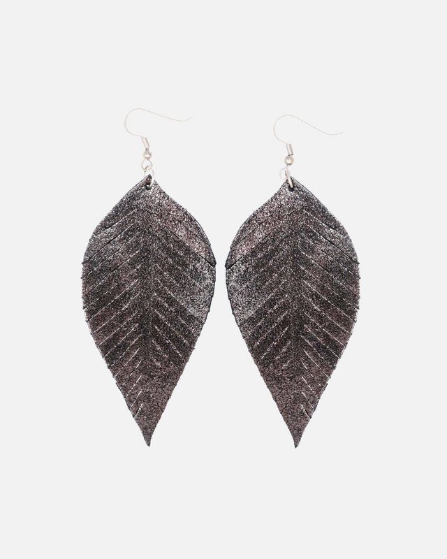 Taylor │ Leather Feather Earring