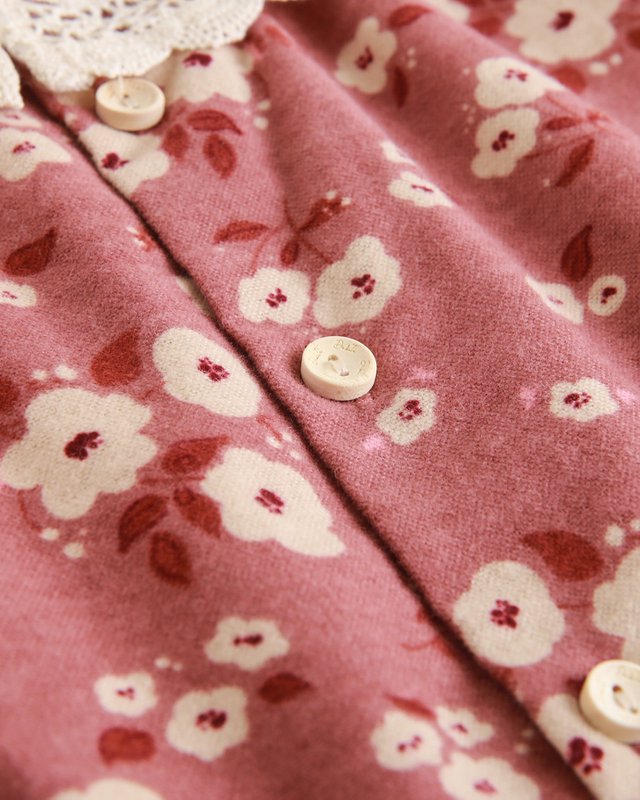 Floral girl's dress with embroidered lace detail P157-19608031