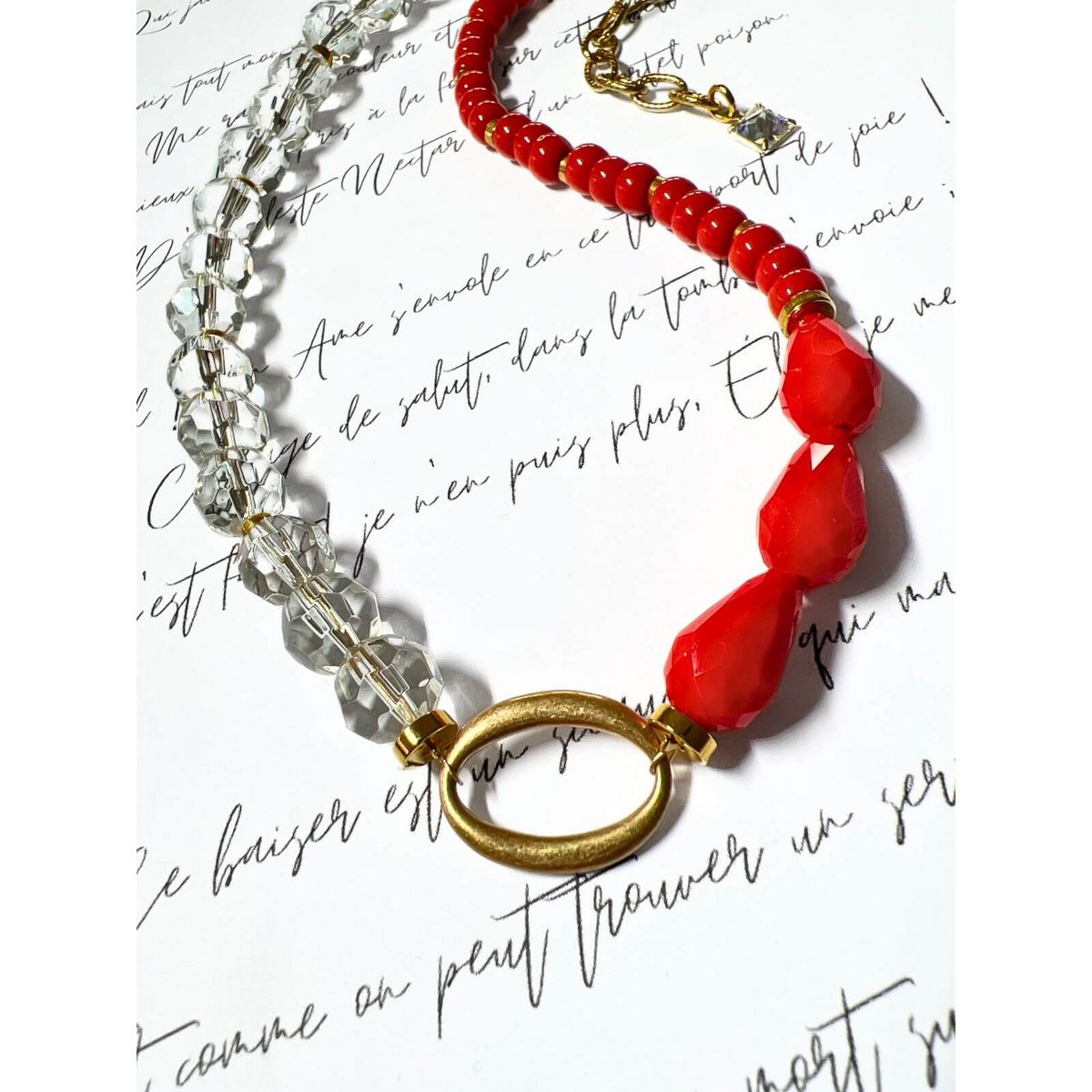 Collana di perle Luma rosse