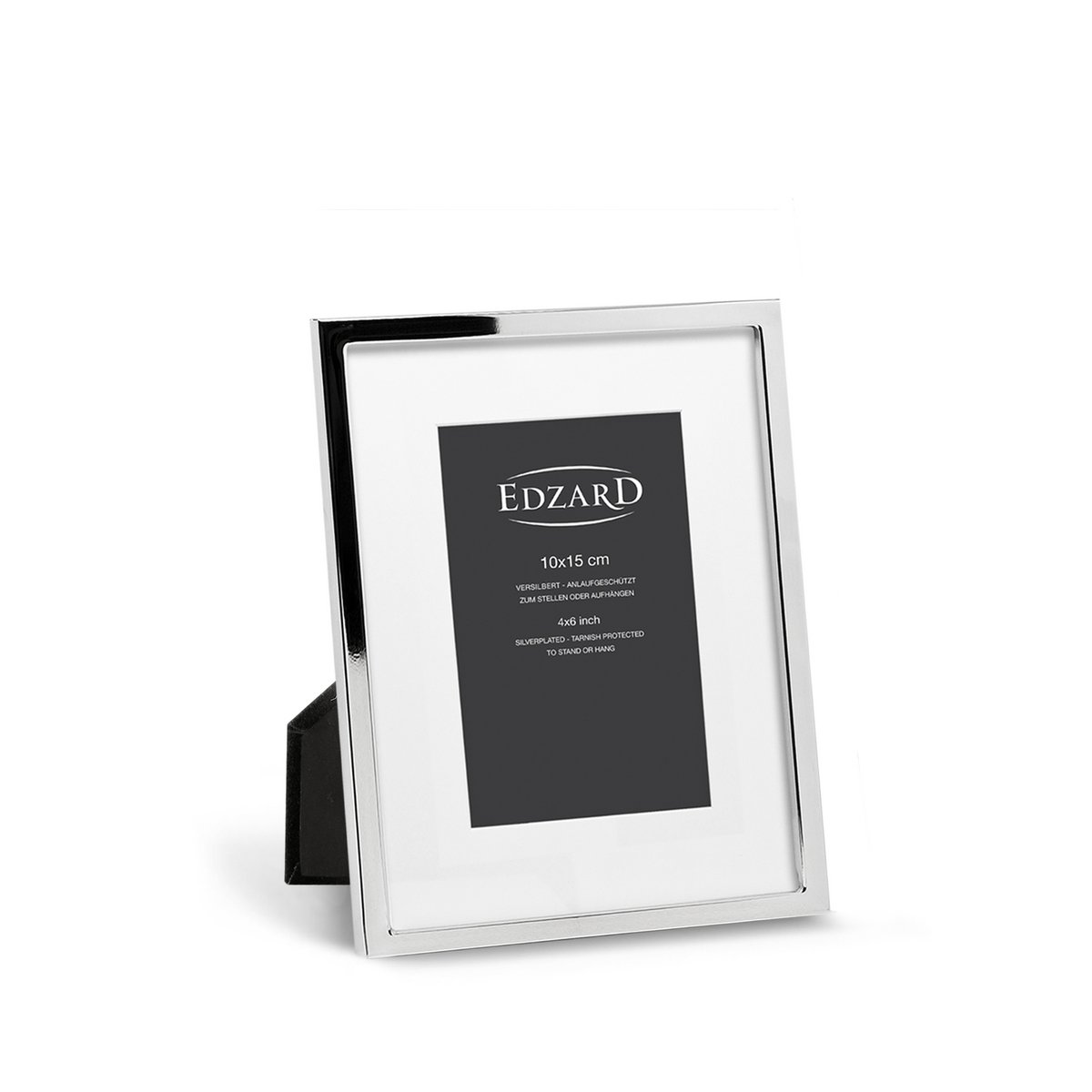 EDZARD Rivoli ramka na zdjęcia 10 x 15 cm, posrebrzana, odporna na matowienie, z 2 wieszakami