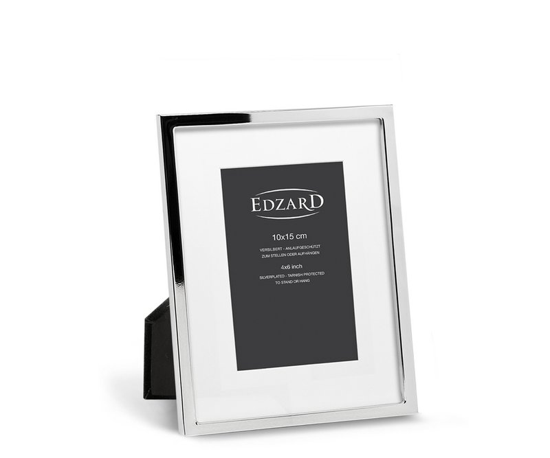 EDZARD Rivoli fotoramme til fotos 10 x 15 cm, sølvbelagt, anløbssikker, med 2 bøjler