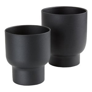 Fulda Flowerpots - Metal, Black - Set of 2