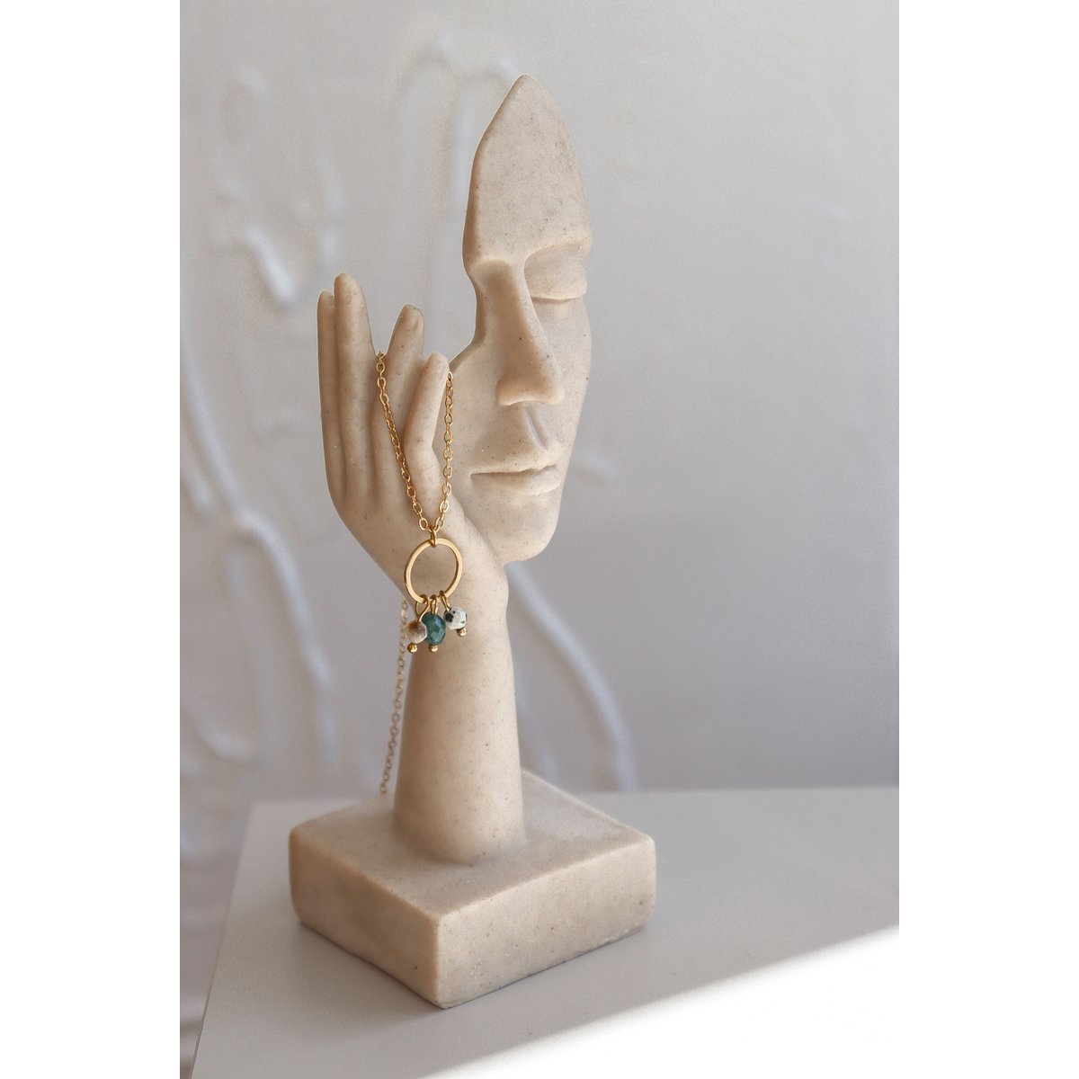 Ring & Edelstenen Ketting - Goud
