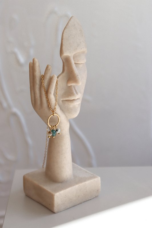 Ring & Edelstenen Ketting - Goud